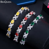 Oval Tennis Bracelet Yellow Green Red Cubic Zirconia Jewelry for Women