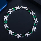 Oval Tennis Bracelet Yellow Green Red Cubic Zirconia Jewelry for Women