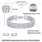CZ Flower Connected Bracelet Wedding Jewelry for Women