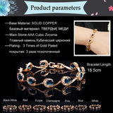 Oval Pink Crystal Charm Bracelet Cubic Zircon Stone Jewelry