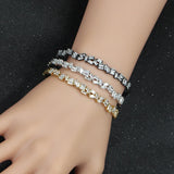 CZ Crystal Gun Baguette Cuff Bracelet B117