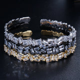 CZ Crystal Gun Baguette Cuff Bracelet B117