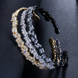 CZ Crystal Gun Baguette Cuff Bracelet B117