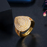 Water Drop Open Rings for Women Cubic Zirconia Dubai Finger Ring