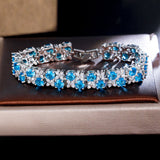 Elegant Green CZ Crystal Bracelet Bangle for Women