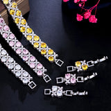 Elegant Green CZ Crystal Bracelet Bangle for Women