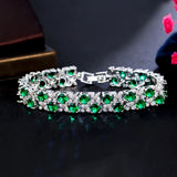 Elegant Green CZ Crystal Bracelet Bangle for Women
