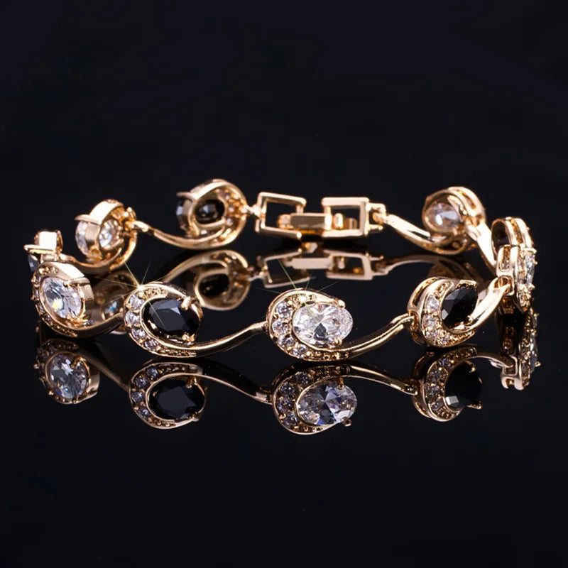 Indian Tennis Bracelet Purple CZ Crystal Women Jewelry Gift B128