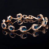 Indian Tennis Bracelet Purple CZ Crystal Women Jewelry Gift B128