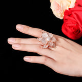 CZ Big Flower Bridal Statement Ring for Women R068