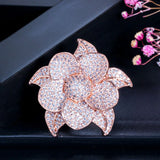 CZ Big Flower Bridal Statement Ring for Women R068