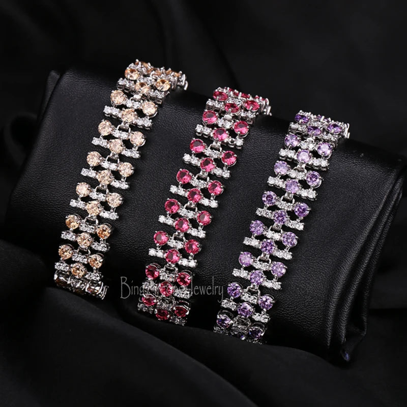 Colorful Crystal Zirconia Bridal Bracelet B033