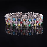 Colorful Crystal Zirconia Bridal Bracelet B033