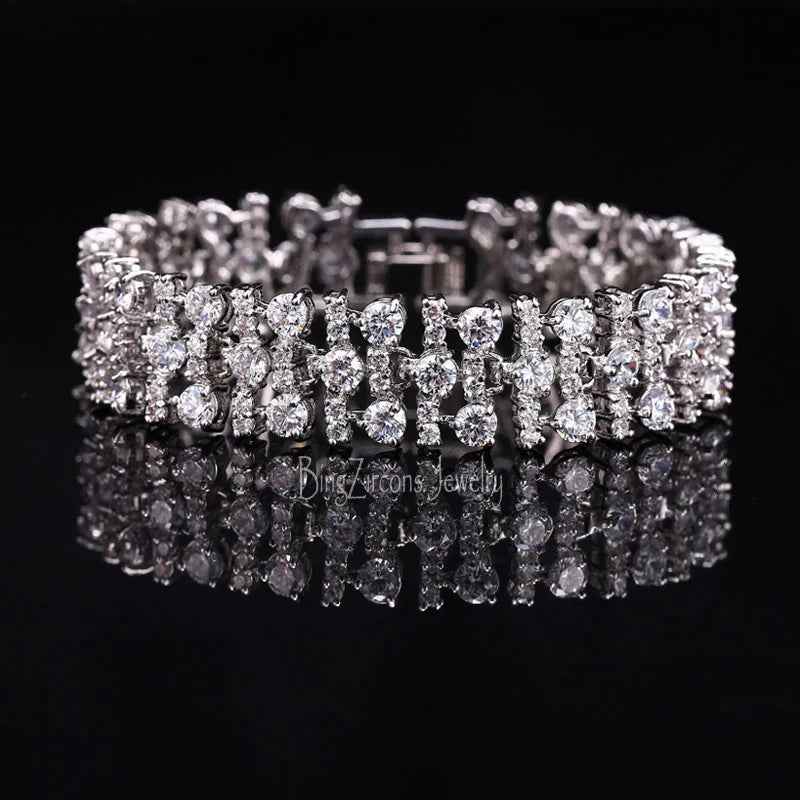 Colorful Crystal Zirconia Bridal Bracelet B033