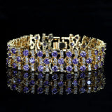 Dubai Bangles Bridal Jewelry CZ Wide Bracelet for Women