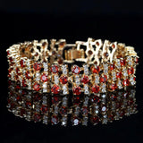 Dubai Bangles Bridal Jewelry CZ Wide Bracelet for Women