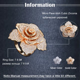 Dubai Yellow Finger Jewelry CZ Pave Flower Wedding Ring for Women