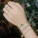 Green Round CZ Crystal Paved Cuff Bracelet B165