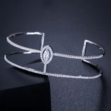 Green Round CZ Crystal Paved Cuff Bracelet B165
