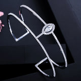 Green Round CZ Crystal Paved Cuff Bracelet B165