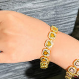 Nigeria Dubai Red Love Heart CZ Crystal Bracelet B236