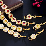 Nigeria Dubai Red Love Heart CZ Crystal Bracelet B236