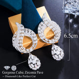 Long Drop Baguette CZ Earrings for Women Wedding Engagement
