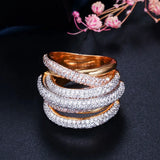 Unisex Cubic Zirconia Statement Dubai Rings Jewelry R076