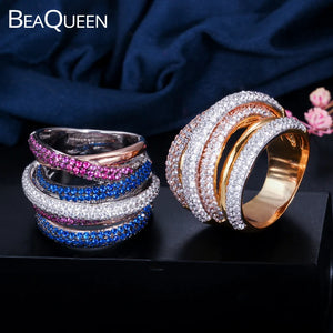 Unisex Cubic Zirconia Statement Dubai Rings Jewelry R076