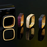 Yellow CZ Stones Wedding Bands Engagement Rings Women Jewelry R105