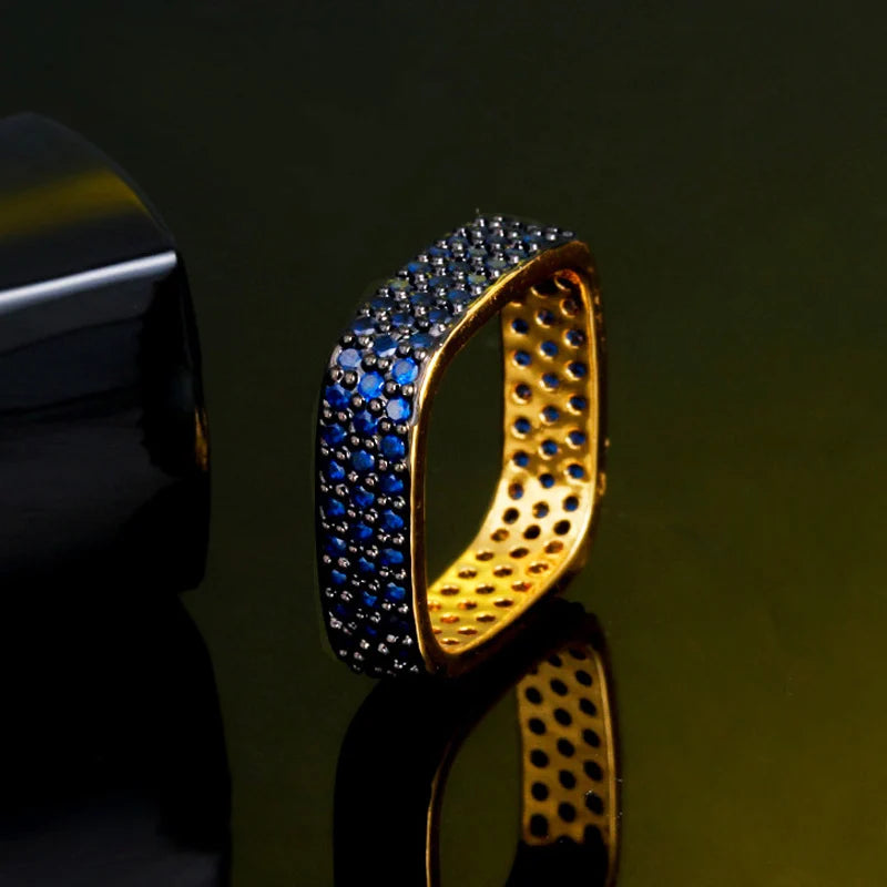 Yellow CZ Stones Wedding Bands Engagement Rings Women Jewelry R105