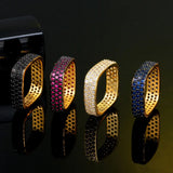 Yellow CZ Stones Wedding Bands Engagement Rings Women Jewelry R105