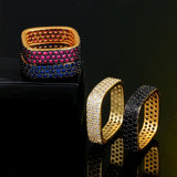 Yellow CZ Stones Wedding Bands Engagement Rings Women Jewelry R105