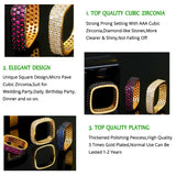 Yellow CZ Stones Wedding Bands Engagement Rings Women Jewelry R105
