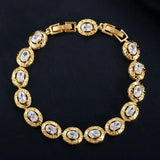 Yellow Indian Jewelry Oval CZ Crystal Tennis Bracelet
