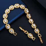 Yellow Indian Jewelry Oval CZ Crystal Tennis Bracelet
