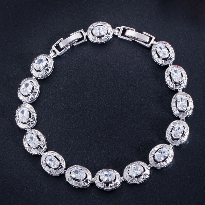 Yellow Indian Jewelry Oval CZ Crystal Tennis Bracelet