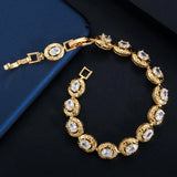 Yellow Indian Jewelry Oval CZ Crystal Tennis Bracelet
