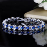 Summer Tennis Bracelets in Rose Red with Cubic Zirconia Crystals