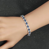 Summer Tennis Bracelets in Rose Red with Cubic Zirconia Crystals