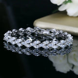 Summer Tennis Bracelets in Rose Red with Cubic Zirconia Crystals