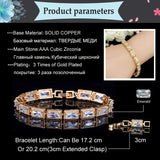 Princess Cut CZ Crystal Charms Bracelet Bangle for Wedding