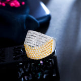 Wide Twisted Line Ring Two Tone Women Wedding Jewelry