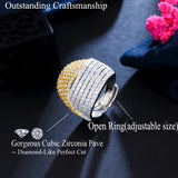 Wide Twisted Line Ring Two Tone Women Wedding Jewelry