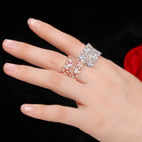 15mm Rose CZ Wide Circle Wedding Bands Ring for Women