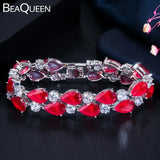 Red CZ Water Drop Stone Bangle Bracelet for Women B199