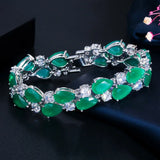Red CZ Water Drop Stone Bangle Bracelet for Women B199