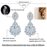 CZ Stone Non Pierced Ear Clip Bridal Earring