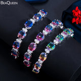 Sparkling Rainbow CZ Pave Bracelet for Women Party B227