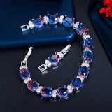 Sparkling Rainbow CZ Pave Bracelet for Women Party B227